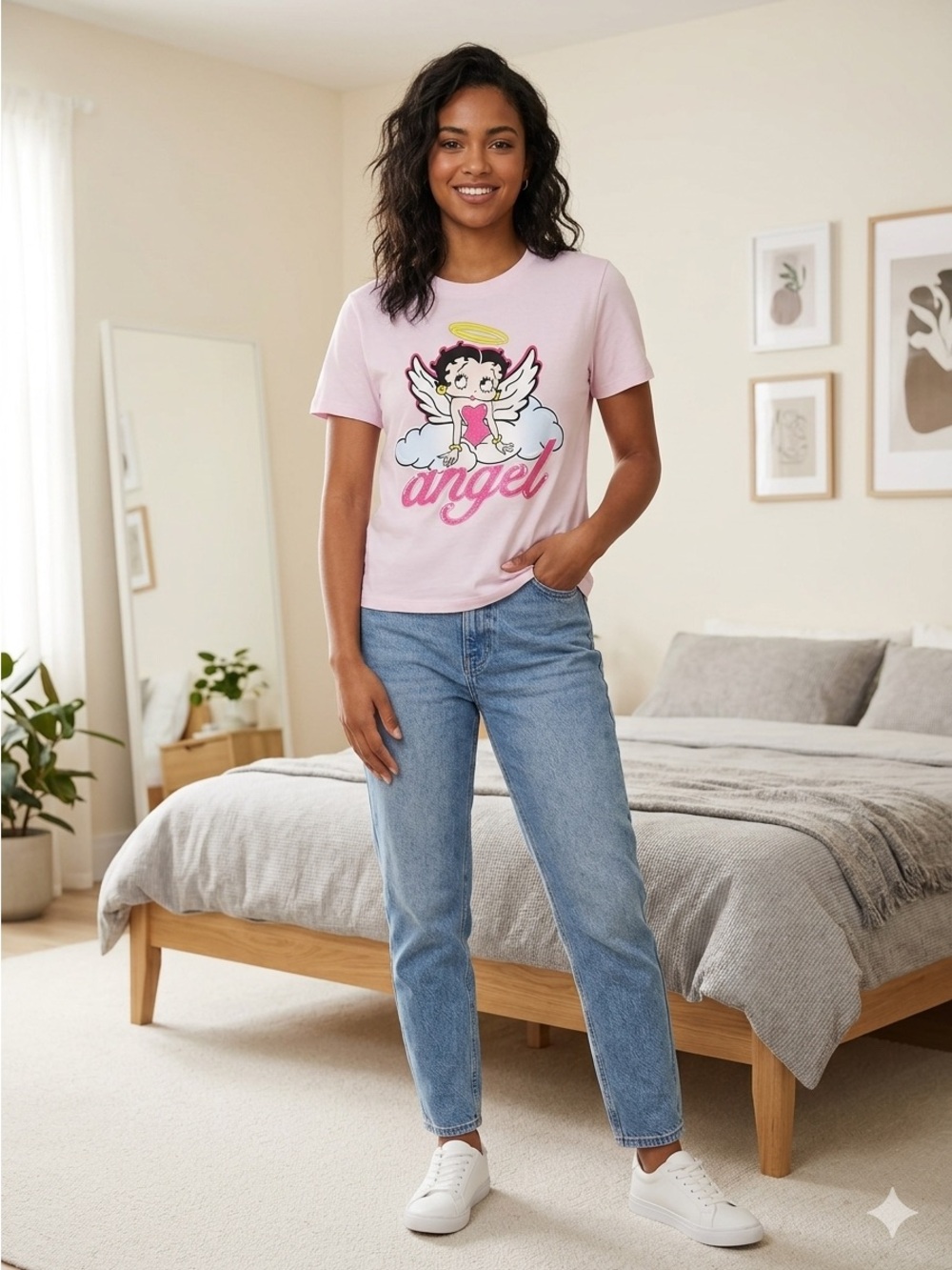 Betty Boop Light Pink Angel Graphic Tee